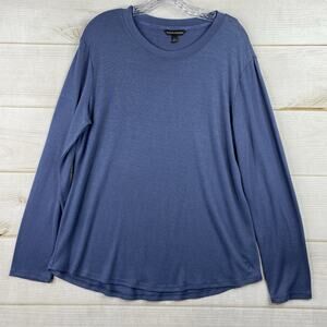 Banana Republic Womens Top Sz XL Blue Knit Long Sleeve Tunic Minimalist Classic